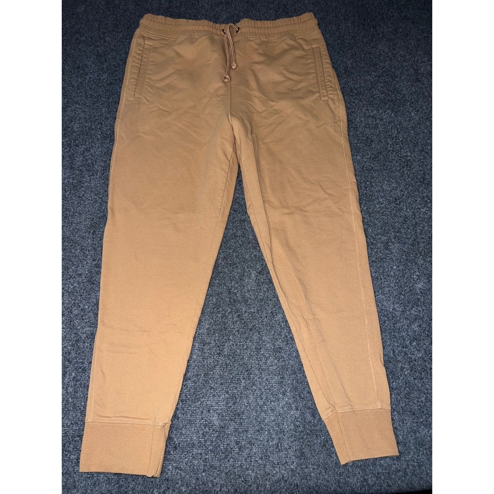 The North Face Mens XL Tan Brown Fleece Joggers Sweatpants Drawstring Waist